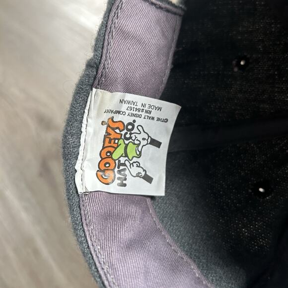 Vintage Disney Mickey Mouse Hat Snapback Cartoon Goofy Gray Black Wool Cap - Picture 4 of 8